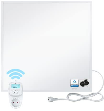 BR Bringer Calefacción por infrarrojos de 300 W, con termostato inteligente y aplicación, calefacción eléctrica por infrarrojos, ahorro de energía, TÜV & GS, marca de calidad alemana (blanco)