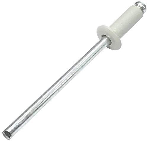 AERZETIX - C48079 - Satz von 50 Blindnieten standard blindniet Ø4x10mm - farbe grauweiß RAL 9002 - DIN 7337 - popnieten - nieten mit bruchfest stange - aus stahl aluminium