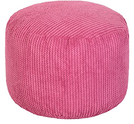 Loft 25 Sitzsack Fußhocker Round Bubble | Indoor Wohnzimmer Beinstütze | Ergonomisch Gestalteter Sitzpuff | Ultra bequem und Langlebig (Rosa)