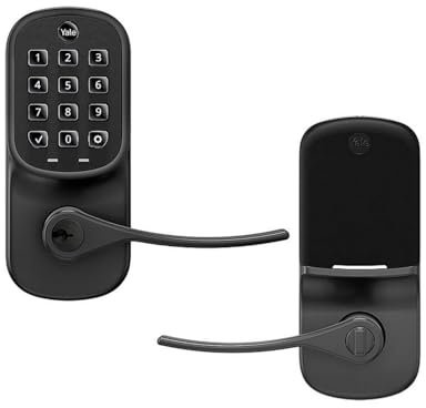 Yale Assure Lever, Keypad Door Lever (for Doors with no deadbolt) - Keyless Entry with pin Code Unlocking and one-Touch or Auto-Locking - Black Suede