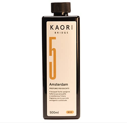 Profumatore Bucato Lavatrice KAORI BRIDGE - Profumo per Bucato di Alta Profumeria a Lunga Durata - Linea Profuma Biancheria con Essenza Bucato Super Concentrata (05-Amsterdam, 500 ml)