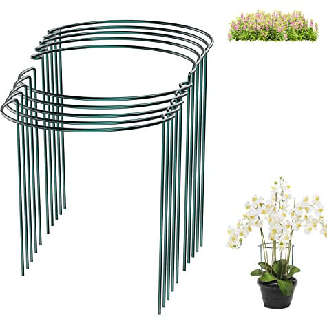 10Pcs 10'' x 16'' Plant Support Stakes, Metal Plant Cages & Supports,Large Strong Metal Garden Plant Supports for Outdoor Plants Peonies Monstera Hydrangea Rose Tomatoes Peony (25×40cm)