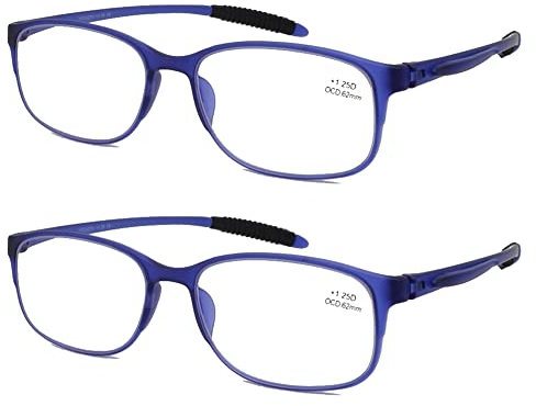Mcoorn Lesebrille Flexibel Leicht Für Damen Herren, Lesehilfe Groß Anti Blau Entspiegelt, Dioptrien +1,75