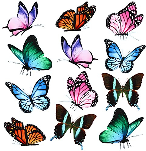 Yinder 12 Pcs Butterfly Magnets Butterfly Car Magnet Large, Classic Style