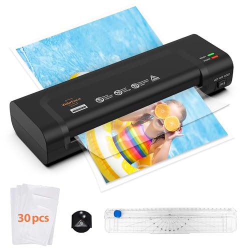Vidateco Laminiergerät A4: 4 in 1 Laminiermaschine mit 30 Stück A4 A5 A6 Laminierfolien, Laminator mit Papierschneider, Eckrunde, Schnelles Aufwärmen, Ideal für Heimgebrauch Büro Schule Fotos Karten