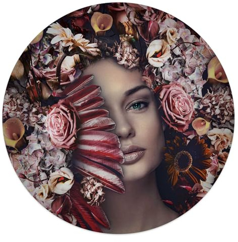 REINDERS Glasbild, Flügel, Wohnzimmer, Poster, Wanddeko, Glasbilder, Glas, Rosa, Ø 50