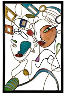 KunstLoft Metallbild 3D | 100% HANDGEFERTIGT | 60x90x2,5cm | Wandbild Metall Deko 'Secret of Colors' | Figurative Abstraktion | Bunt Gold | Metall Wanddeko Wohnzimmer