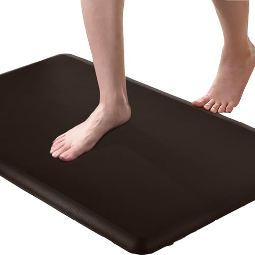 Art3d Alfombra antifatiga – Alfombra de cocina acolchada de 1,27 cm – Cojín cómodo de espuma antideslizante para estación de pie, oficina o garaje (71 x 44 x 1,2 cm, Chocolate)