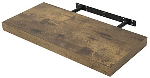 WOLTU Wandregal, Schwebendes Regal, Freischwebendes Regal, Bücherregal, Wandbrett im Wohnzimmer Schlafzimmer Küche Badezimmer, für Bücher Bilder Dekoration, 60x23x3.8cm, Vintage Braun