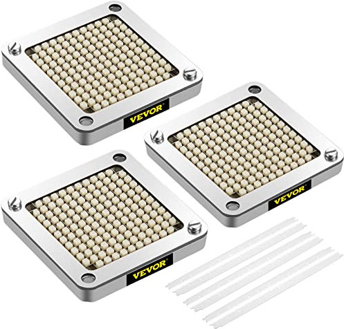 VEVOR Coltello per Patatine Fritte, 6,35 mm, 3 Lame di Ricambio con 6 coltelli Extra, Blocco di Spinta in Acciaio Inossidabile per Tagliare Patate, Carote, cipolle, cetrioli, Funghi