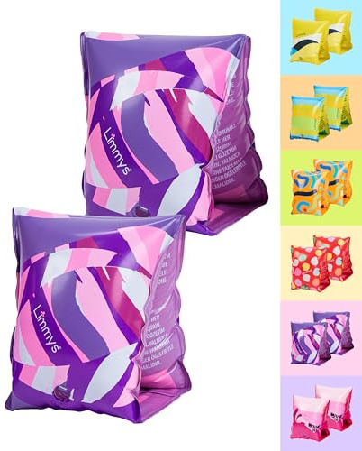 Limmys Simarmband för Barn – Dubbel Luftkammare för Åldrar 1–6 År – Halkfri Passform, Säkerhetscertifierad, Hypoallergen, Enkel Uppblåsning, Extra Hållbar, Mjuk & Bekväm