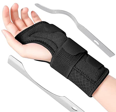 MILAIUN Handgelenkstütze mit Metallschiene-Stabilisator-Verstellbare Tag-Nacht-Handgelenkbandage für Männer Frauen-Handgelenk Bandagen für Tendinitis Arthritis(S/M, Linke Hand)