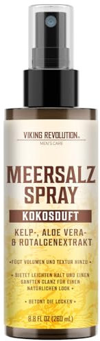 Viking Revolution Coconut Sea Salt Hair Spray for Men - 260 ml - Texturizing With Kelp, Aloe Vera & Red Algae Extract - Surf Spray for Volume & Texture - Gifts for Men