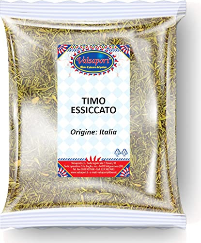 Timo Secco 100% Naturale - Busta da 250g | Timo Selvatico per Insaporire Piatti, Zuppe e Infusi Aromatici deliziosi