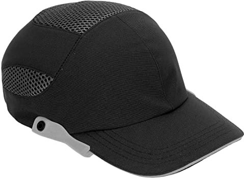 Adjustable Safety Bump Cap Insert Peaked Protective Baseball Hat for Baseball, Tennis and Welding - Bump Cap with Black Gray Edge