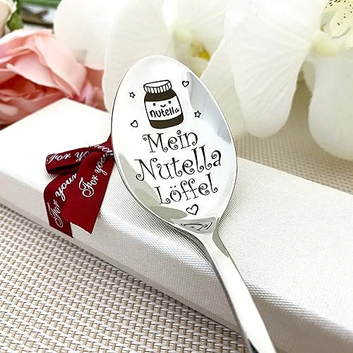 Neujahrsgeschenk Löffel für Schokolade Liebhaber Personalisierter Löffel mit Namen Individueller Löffel mit beliebiger Textgravur am Griff - Geschenk für Teenager oder Kind