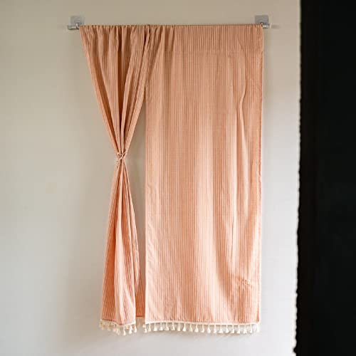 izielad Scheibengardine Bistrogardine Landhaus Kurz Küche Modern Kurzgardinen Kurzstores Gardinen Küchengardine Orange BxH 90x200cm