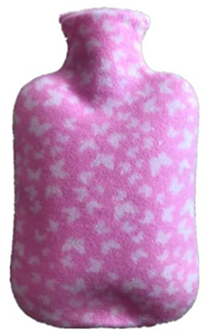 Plüsch-Fleece-Wärmflaschenbezug – großes Format, abnehmbar, einseitig, farbenfrohes Design für 2000 ml Gummi-Wärmflaschen