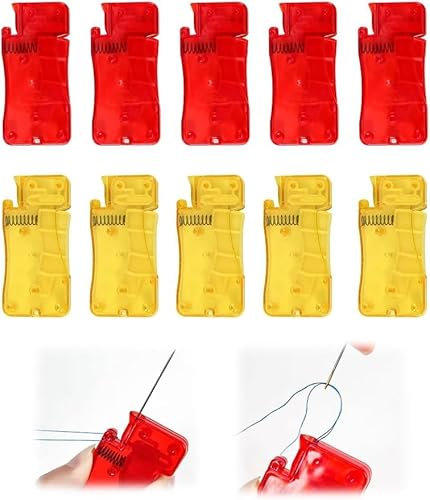 10 Stück Nadeleinfädler, Automatischer Nadelfaden Einfädelhilfe für Näharbeiten, Nadeleinfädler Nadel Nadelöhr Einfädler, Einfädelwerkzeug für Näharbeiten und Schnelles Einfädeln Nähmaschine (A+B)
