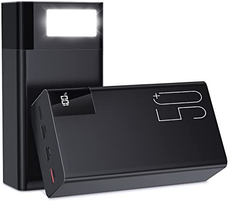 Batterie Externe 50000mAh Power Bank : 22.5W Fast Charging Portable Charger - Chargeur Portable avec Lampe de Poche Puissante-Noir