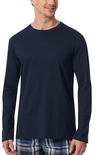 Schiesser Herren Schlafshirt Kurzarm Rundhals Bio-Baumwolle - Mix + Relax