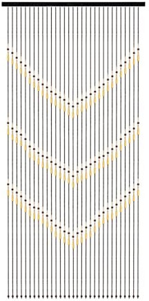 Bambus-Vorhang Home Decor Perlenvorhang Holzschiene handgefertigt Bambus Perlen Seil Tür Vorhänge Partition Raumteiler Wave Design Fringe Drape Dekovorhangrr