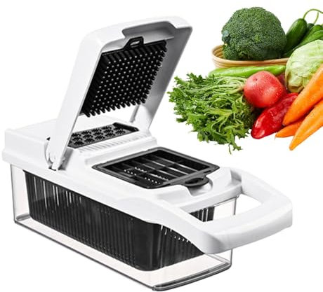 Vriusi Vegetable Slicer Chopper, Multifunctional Fruit Cutter, Kitchen Vegetable Chopper | Ergonomic Kitchen Vegetable Chopper, Non-Slip Chopper for Potatoes and Onions,
