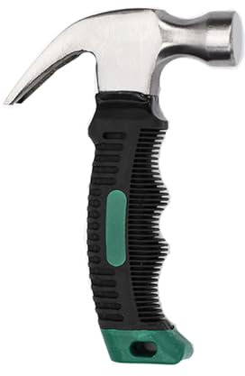 Hotooldo - Martillo pequeño de acero forjado recto de 8 onzas, herramienta para reparar edificios de carpintería (negro-verde)