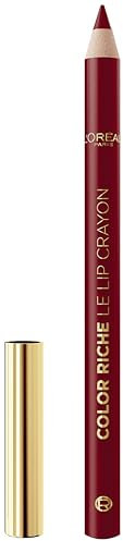 L'Oréal Paris Color Riche Le Lipliner 1990 Le Bordeaux, penna per labbra con mina morbida, per contorni labbra chiari, con ingredienti nutrienti
