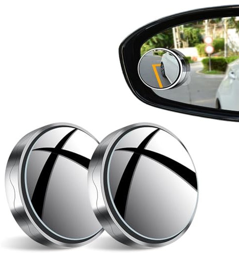 XPKLTXZW 2 StüCk Auto Toter Winkel Spiegel Für KIA Ceed Rio Soul Sportage Sorento Cerato, 360° Rundes HD-Glas Konvexe RüCkspiegel, Einstellbarer Weitwinkelabsaugung Parken des Rückspiegels,B/Silver