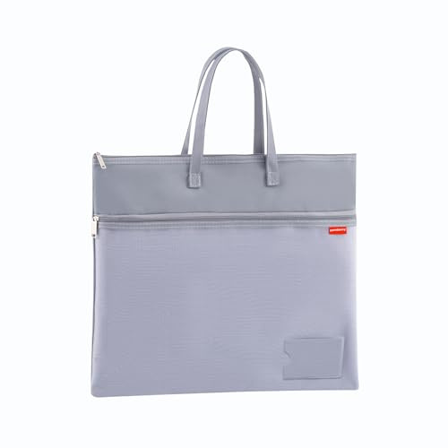 Pochettes de rangement pour documents A4 en maille avec fermeture éclair - Porte-documents pour étudiants, fournitures de bureau, sacs de rangement de voyage étanches (Gris)