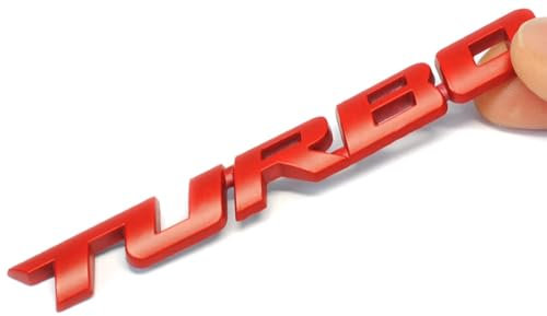 Logo Turbo Emblema cromato con scritta 3D per auto, colore rosso