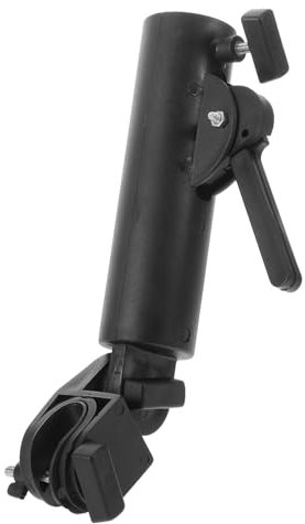 POPETPOP Golf Cart Umbrella Holder Adjustable Dual-lock Clamp Black Golf Trolley Umbrella Stand for Push Cart Use