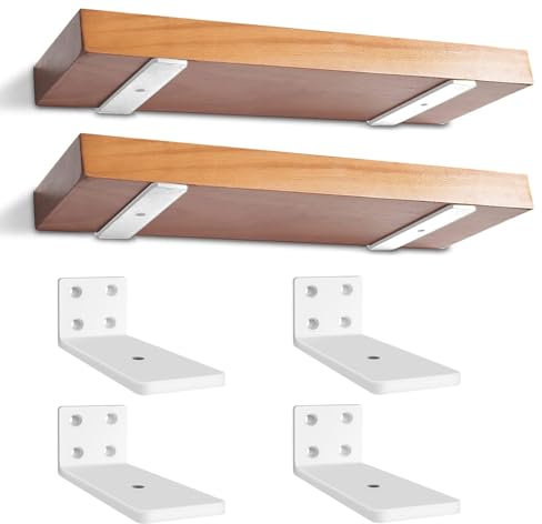 4 Pezzi Supporti per Scaffali, 10 cm Staffe per Mensole Pesanti, Reggimensola Supporto Reggi Mensola da Muro, Staffa a L per mensola per Studio | Cucina | Ufficio | Camera | Bianco