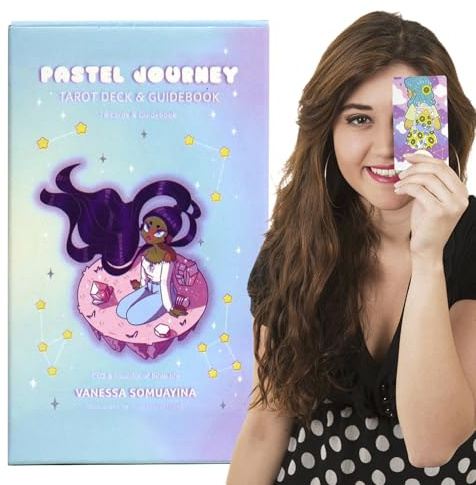 Tarot Oracle Cards, mazo de tarot pastel de 78 cartas, juego de cartas de adivinación misteriosa para visión futura y pasada, herramientas de adivinación atractivas, orientación espiritual y reflexión