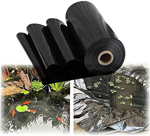 Rivestimento per laghetto in gomma nera resistente, 9 x 10 m, impermeabile, per laghetti da pesce, fontane e giardini acquatici, ideale per grandi spazi esterni