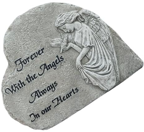 HEMOTON Monument Aux Proches pour Jardin Décor Statue Commémorative Forme De Cœur pour Pierre Tombale Cadeau Commémoratif