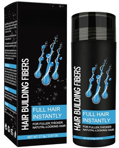 Hair Fibres Dark Brown, Professional Hair Fibers For Men & Women, Hairs Powder Spray Temporary Cover, Root Spray for Bald Spots & Thinning Hairs, Easy Application, Long-Lasting Coverage