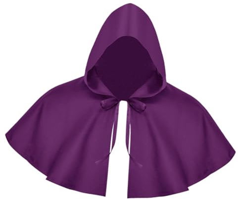 Hellery Cape d'Halloween pour Adultes, Chapeau et Cape Courte, Violet