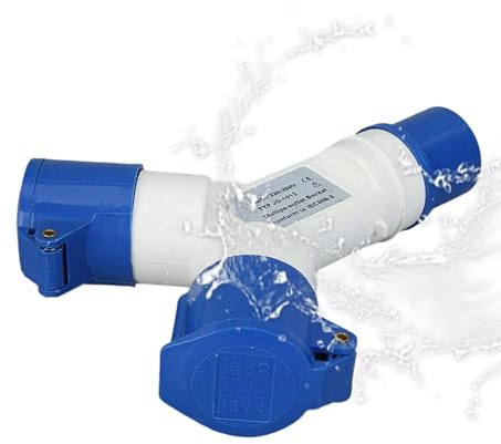 Prise Industrielle, Prise de Chantier Double Entrée, Applications 16A Courant Élevé pour Équipements Exigeants sur Chantier et Usine