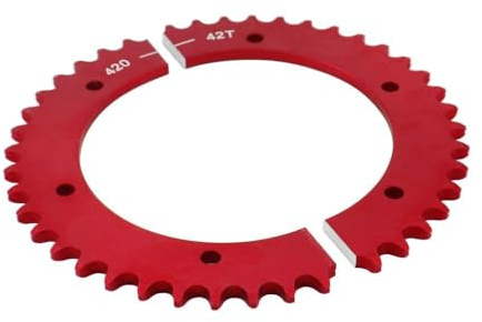 42t dente 420 a catena in alluminio ruota a ruota divisione a disco per il sistema di trasmissione moto elettrica compatibile con sistemi di trasmissione a catena comuni(420 42t Spocket)
