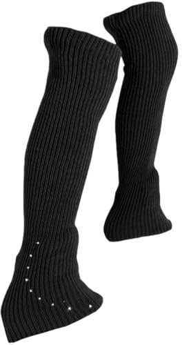 HiyyFloy Conjuntos De Calentadores De Piernas para Patinaje sobre Hielo para Mujeres Y Niñas, Calcetines Largos De Punto para Pantorrillas, Conjunto para Patinaje Artístico sobre Hielo