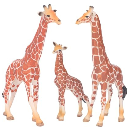 Pilipane Figurine di giraffa Set Mini Giraffe Family Action Figures Giocattoli animali educativi altamente realistici per bambini Materiale PVC 3 pezzi