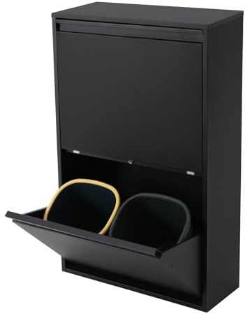 panfudongk Sistema de separación de residuos de cocina, 4 compartimentos, cubo de basura con armario para la separación y almacenamiento, antiolores para cocina, oficina, más orden e higiene gracias a