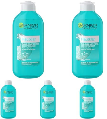 Garnier Hautklar Tägliches Anti-Pickel Gesichtswasser, 200 ml (Packung mit 5)