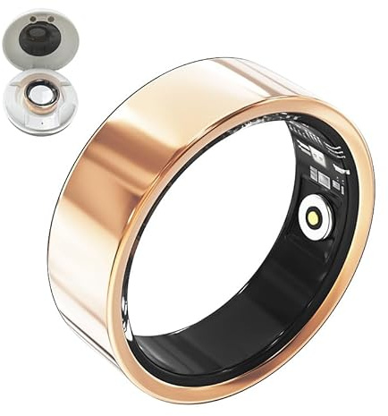 Thafikzi Bague intelligente pour homme et femme avec moniteur de sommeil/fréquence cardiaque/pression artérielle/oxygène dans le sang, podomètre, pas de frais d'abonnement, étanche IP68 pour iPhone et