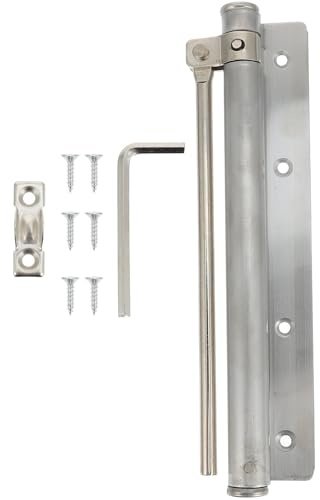 MUCKLILY Chiudiporta Automatico Regolabile in Acciaio Inox Molla, Fermo di Chiusura Porta per Uso Domestico e Ufficio, Dispositivo Silenzioso per Protezione Porta e Serratura