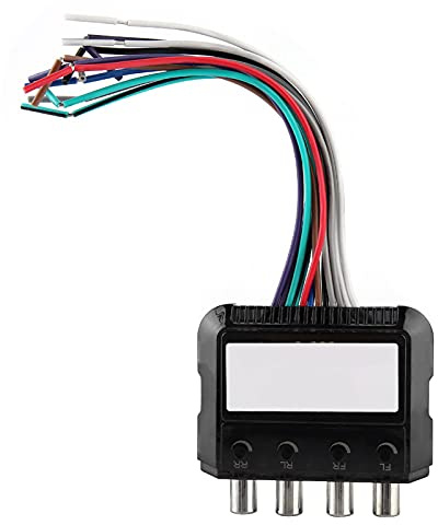 Naroote Convertidor de Audio de Subwoofer Estéreo para Automóvil CD Radio DVD Control de Amplificador de Potencia para Automóvil Original, Plástico Negro Cables Duraderos
