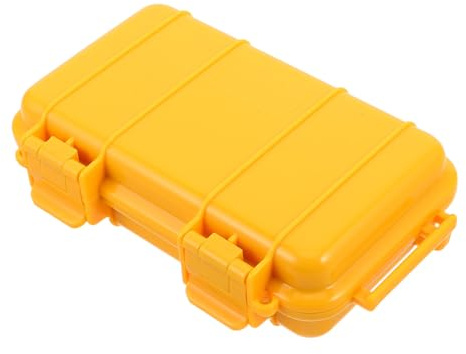 minkissy Scatola per Cellulari e Valori, Custodia da Campeggio in Abs Giallo, Leggera e Portatile, Adatta a Escursioni e Attrezzature Elettroniche