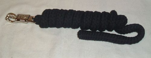 Führstrick aus Baumwolle 2 mtr in schwarz mit Panikhaken